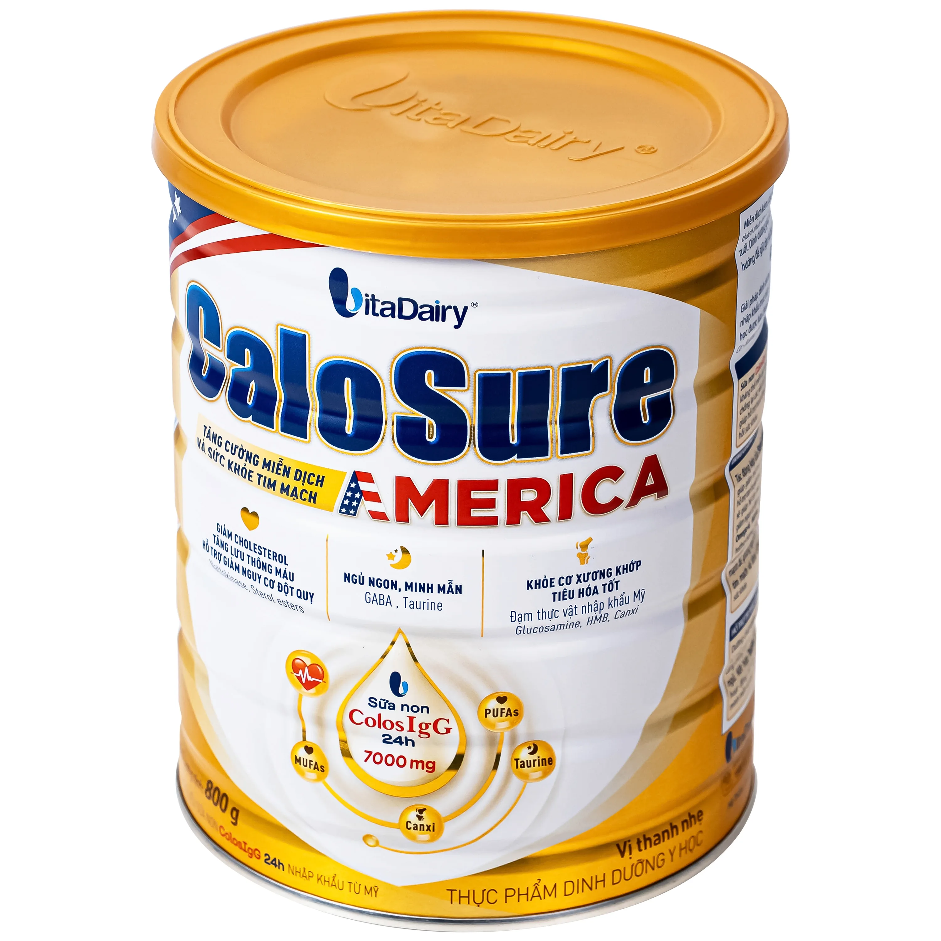 Hình ảnh Sữa hỗ trợ tăng cường miễn dịch và sức khoẻ tim mạch Vitadairy CaloSure America 800G