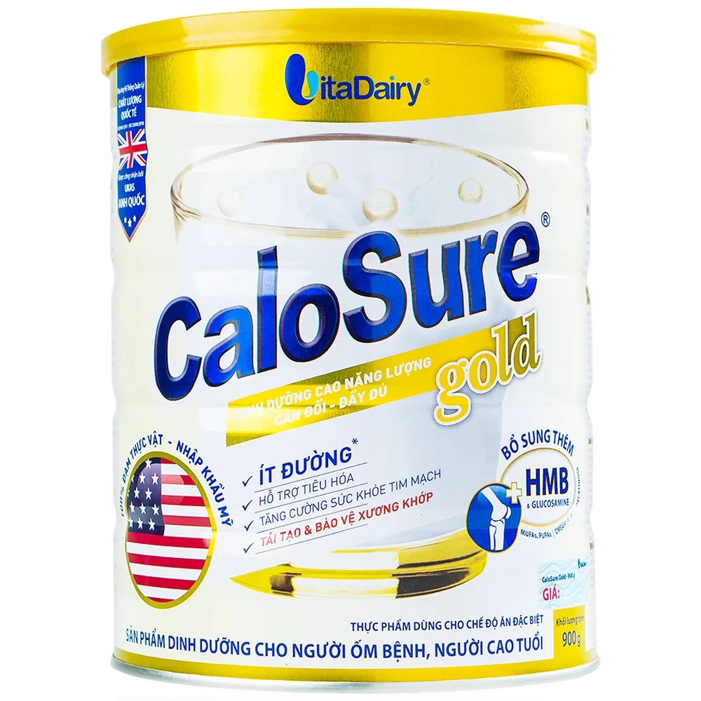 Hình ảnh Sữa bột CaloSure gold Vitadairy ít đường, tăng cường sức khỏe tim mạch, hồi phục sức khỏe (900g)