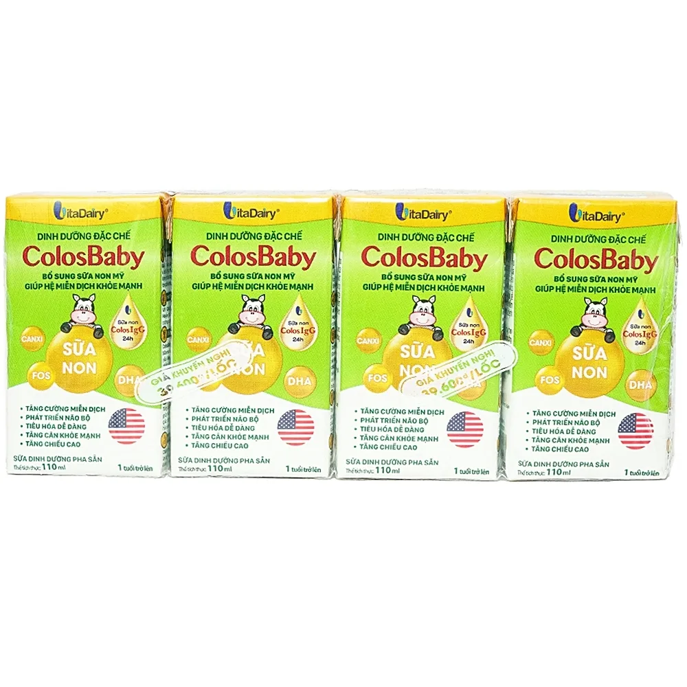 Hình ảnh Sữa ColosBaby Vitadairy bổ sung sữa non Mỹ giúp hệ miễn dịch khỏe mạnh (Lốc 4 hộp)