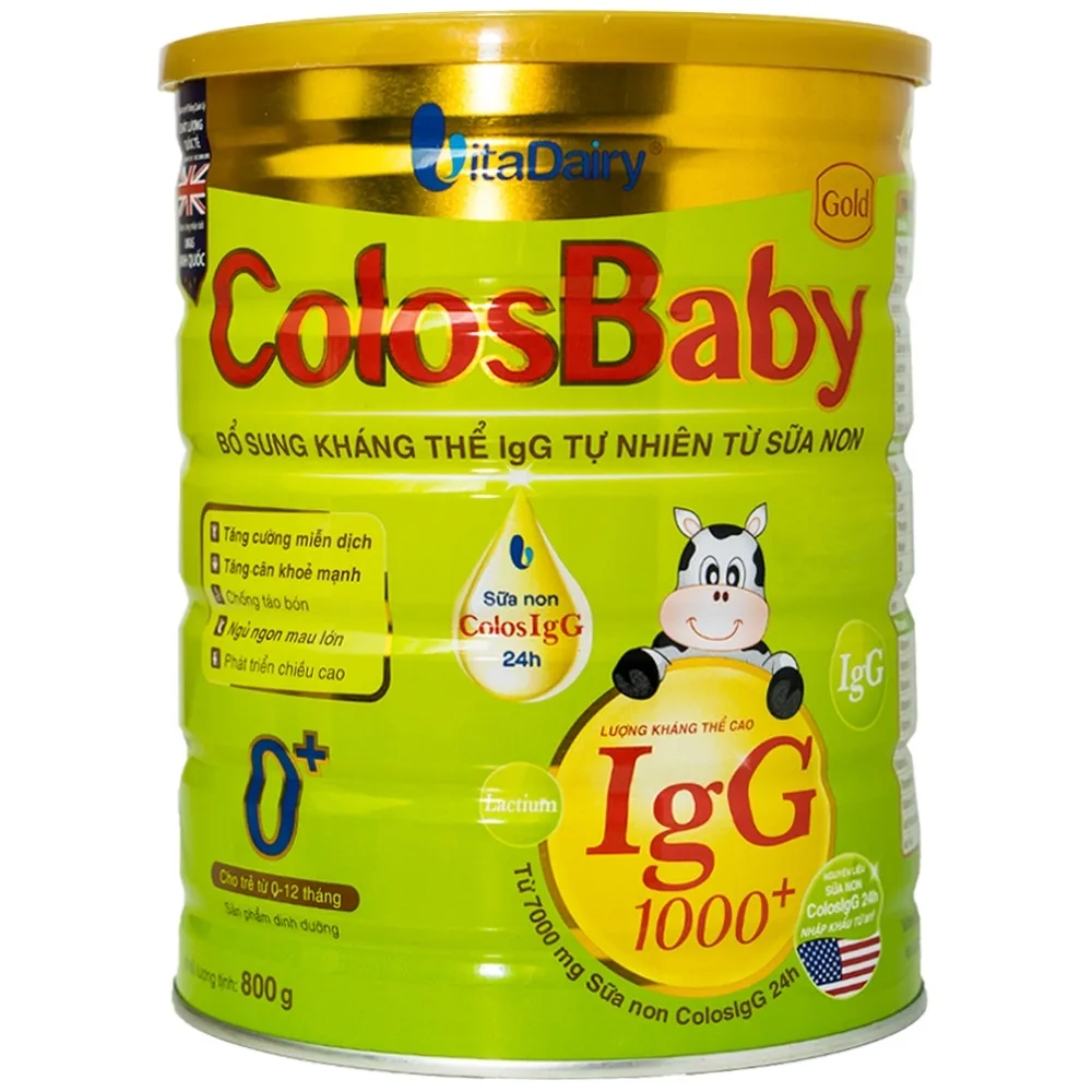 Hình ảnh Sữa non ColosBaby Gold VitaDairy bổ sung kháng thể IgG tự nhiên cho trẻ từ 0 - 12 tháng (800g)