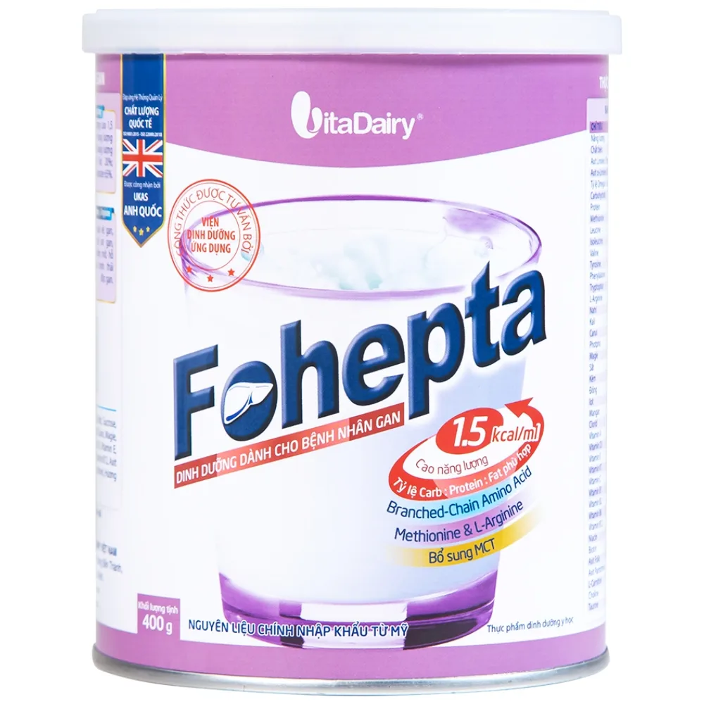 Hình ảnh Sữa bột Fohepta Vitadairy dinh dưỡng dành cho bệnh nhân gan (400g)