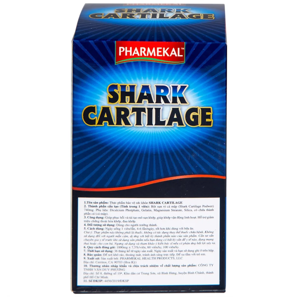 Hình ảnh Viên uống Shark Cartilage Pharmekal giúp phục hồi và tái tạo mô sụn khớp (60 viên)