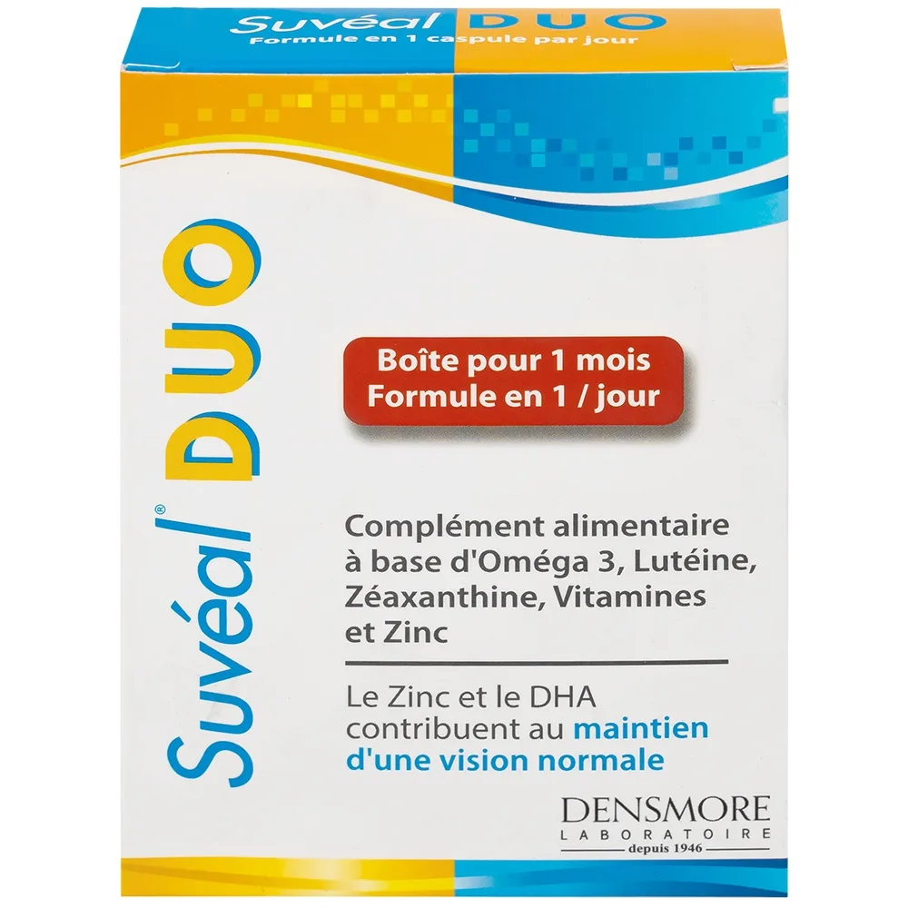 Hình ảnh Viên uống Suvéal Duo Densmore Laboratoire bổ sung Omega 3, hỗ trợ cho sự phát triển não bộ và thị giác (2 vỉ x 15 viên)