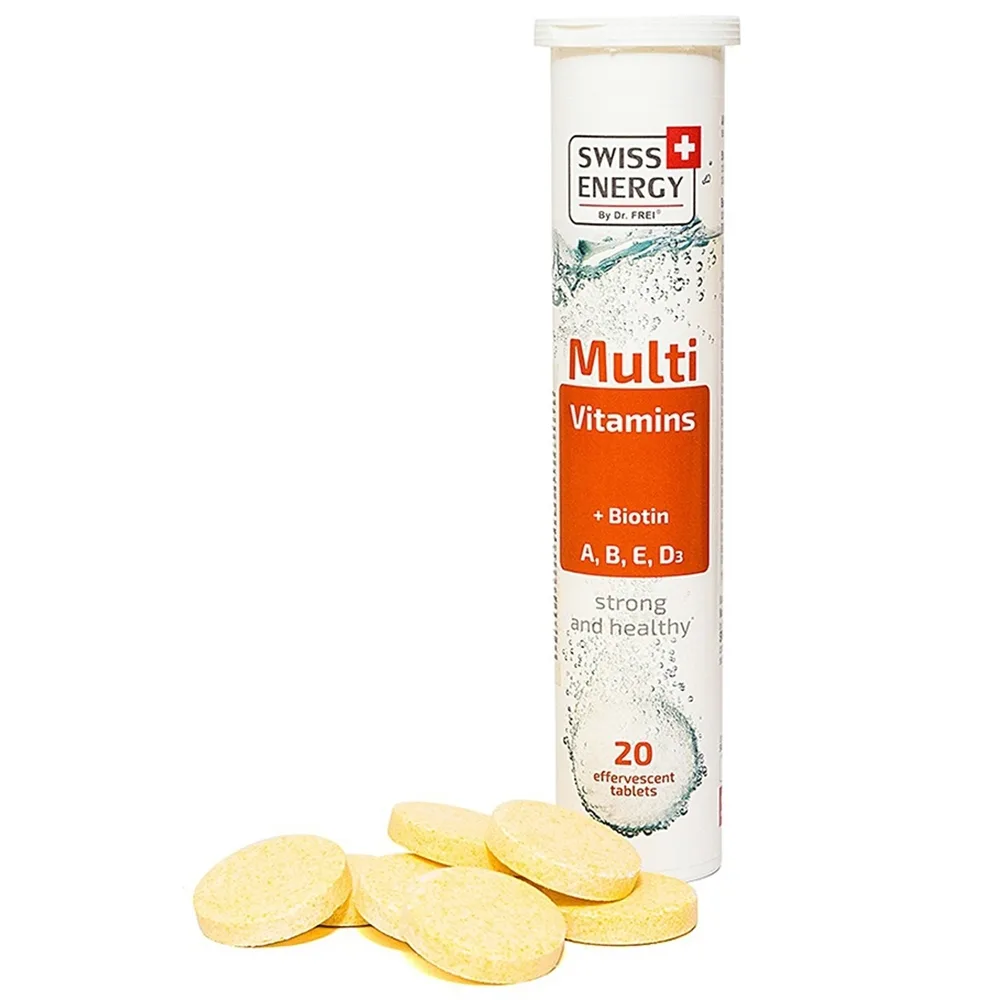 Hình ảnh Viên sủi Multi Vitamins Biotin A, B, E, D3 Swiss Energy hỗ trợ khả năng đề kháng của cơ thể (20 viên)