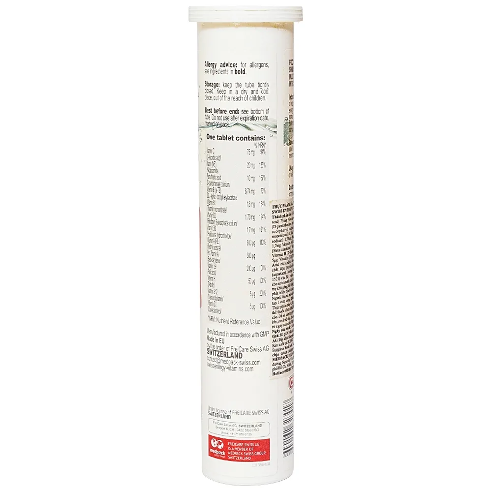 Hình ảnh Viên sủi Multi Vitamins Biotin A, B, E, D3 Swiss Energy hỗ trợ khả năng đề kháng của cơ thể (20 viên)