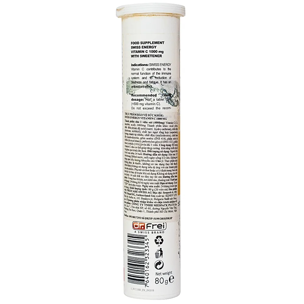 Hình ảnh Viên sủi Vitamin C 1000mg Swiss Energy tăng cường khả năng miễn dịch và giảm quá trình lão hóa (20 viên)