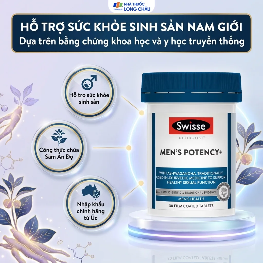 Hình ảnh Viên uống hỗ trợ sức khỏe sinh sản nam giới Men’s Potency+ Swisse (30 viên)