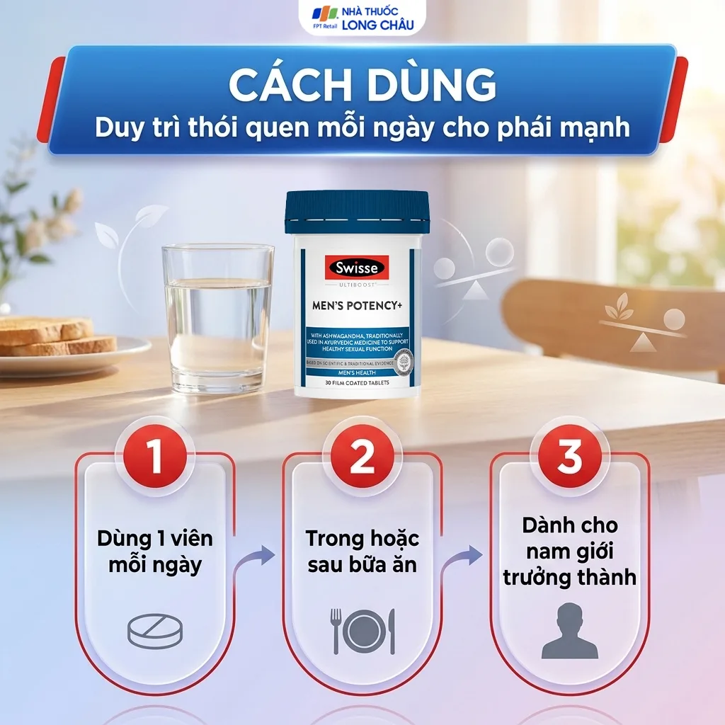 Hình ảnh Viên uống hỗ trợ sức khỏe sinh sản nam giới Men’s Potency+ Swisse (30 viên)
