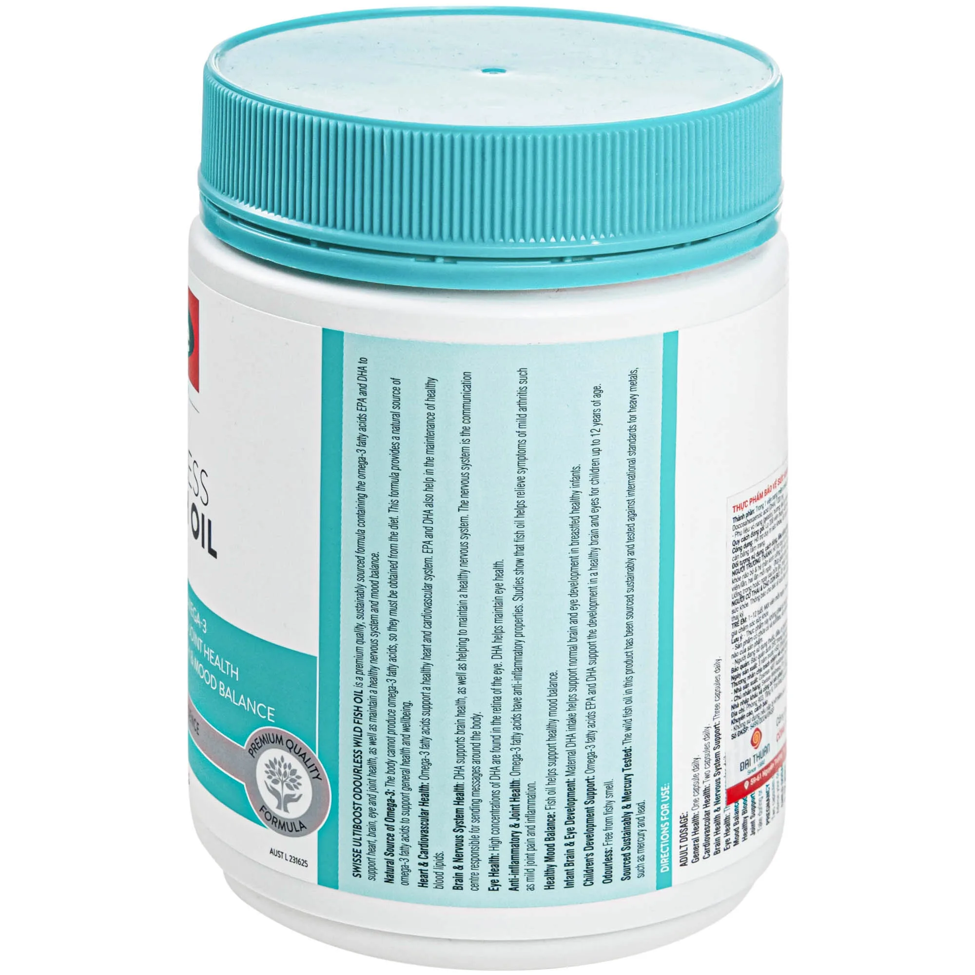 Hình ảnh Viên uống tốt cho tim mạch, mắt, não Odourless Wild Fish Oil Swisse (400 viên)