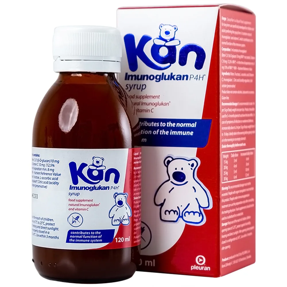 Hình ảnh Syrup Kan Imunoglukan P4H Pleuran hỗ trợ tăng cường đề kháng ở trẻ em (120ml)