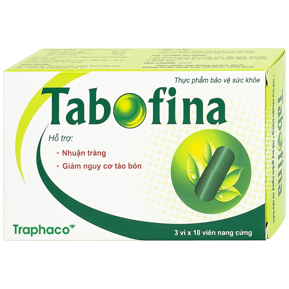 Hình ảnh Viên uống Tabofina Traphaco hỗ trợ nhuận tràng, giảm nguy cơ táo bón (3 vỉ x 10 viên)