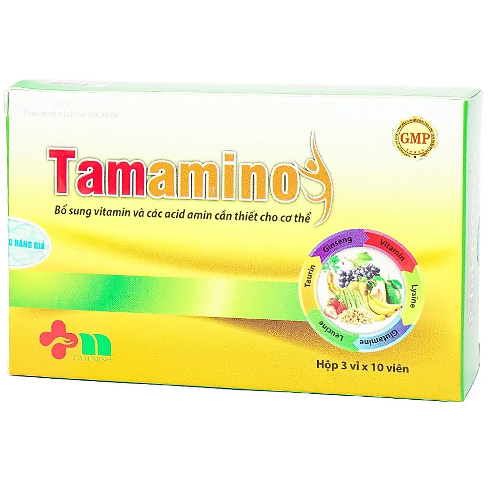 Hình ảnh Viên uống Tamamino Tâm Minh bổ sung vitamin, tăng sức đề kháng (3 vỉ x 10 viên)
