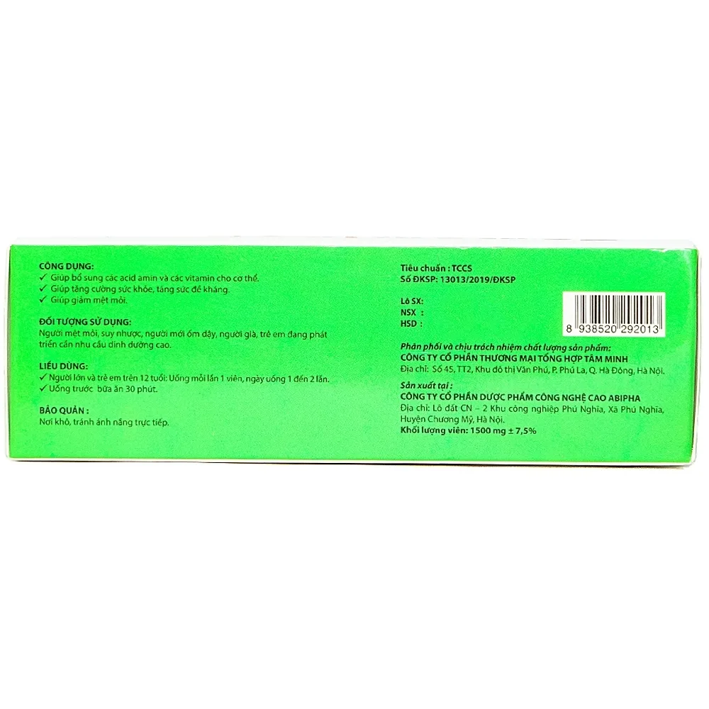 Hình ảnh Viên uống Tamamino Tâm Minh bổ sung vitamin, tăng sức đề kháng (3 vỉ x 10 viên)