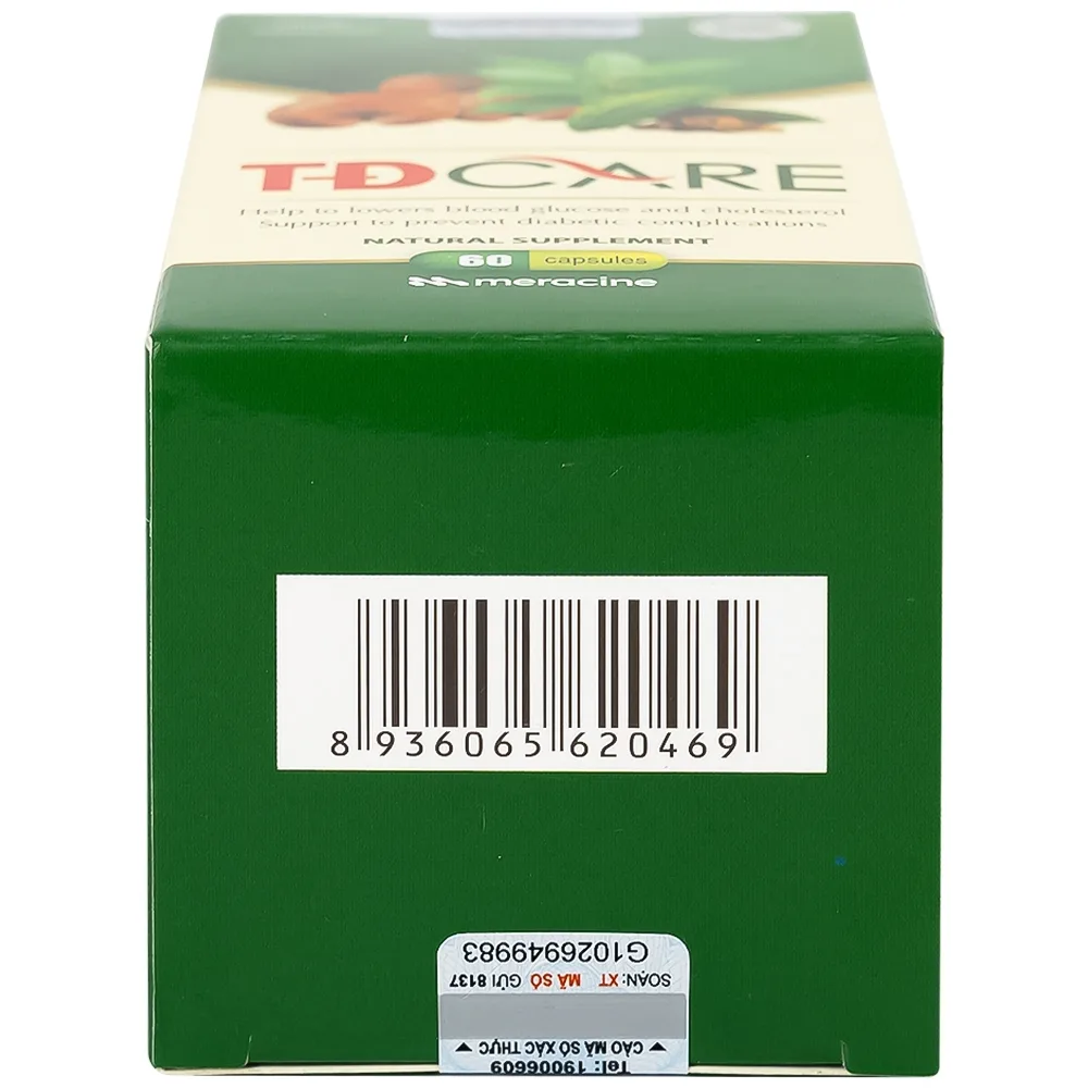 Hình ảnh Viên uống TĐCare Meracine giúp hạ đường huyết và cholesterol (60 viên) 