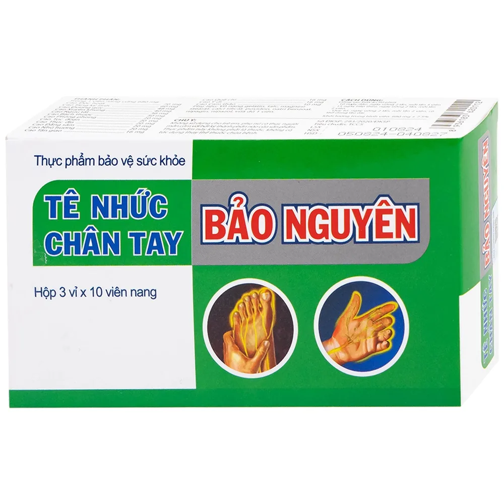 Hình ảnh Viên uống Tê Nhức Chân Tay Bảo Nguyên tăng cường lưu thông khí huyết (3 vỉ x 10 viên)