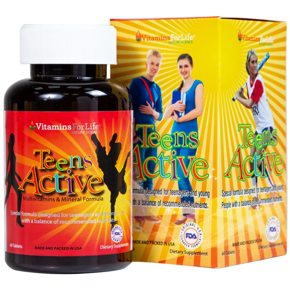 Hình ảnh Viên uống Teens Active Vitamins For Life bổ sung vitamin và khoáng chất cho thanh thiếu niên (60 viên)
