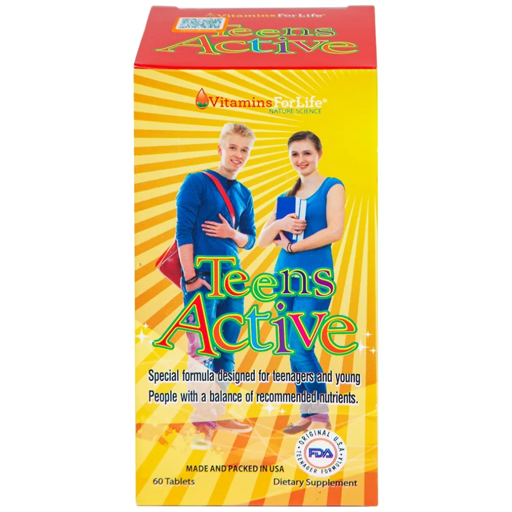 Hình ảnh Viên uống Teens Active Vitamins For Life bổ sung vitamin và khoáng chất cho thanh thiếu niên (60 viên)
