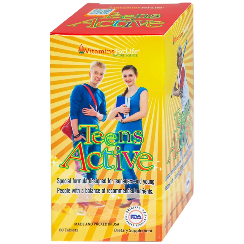 Hình ảnh Viên uống Teens Active Vitamins For Life bổ sung vitamin và khoáng chất cho thanh thiếu niên (60 viên)