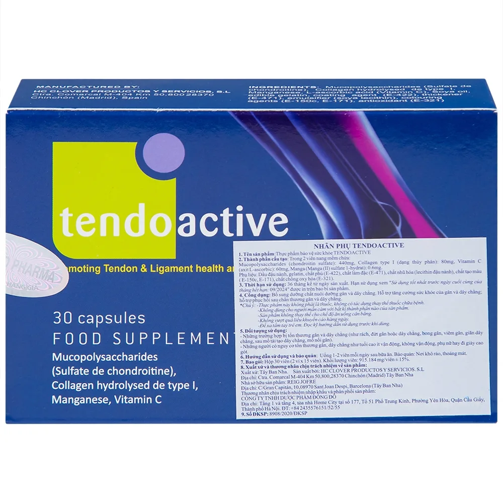 Hình ảnh Viên uống Tendoactive Bioiberica bổ sung dưỡng chất nuôi dưỡng gân và dây chằng (2 vỉ x 15 viên)