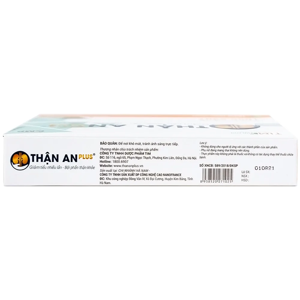 Hình ảnh Viên uống Thận An Plus giảm tiểu nhiều lần, bội phần thận khỏe (2 vỉ x 10 viên)