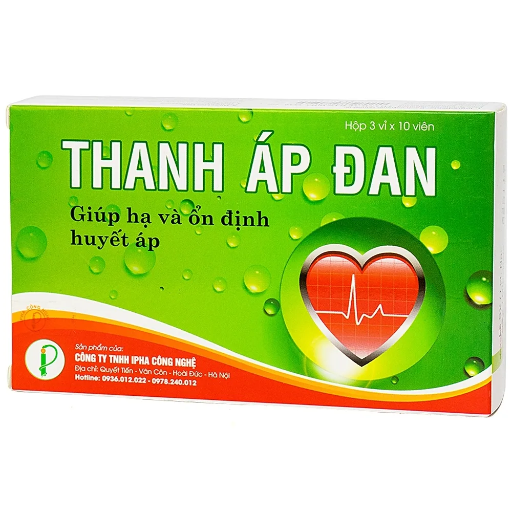 Hình ảnh Viên uống Thanh Áp Đan IPHA giúp hạ và ổn định huyết áp (3 vỉ x 10 viên)