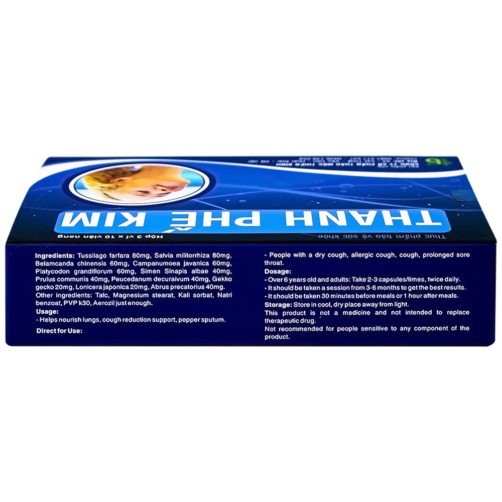 Hình ảnh Viên uống Thanh Phế Kim Thiên Bình giúp bổ phế, hỗ trợ giảm ho, tiêu đờm (3 vỉ x 10 viên)