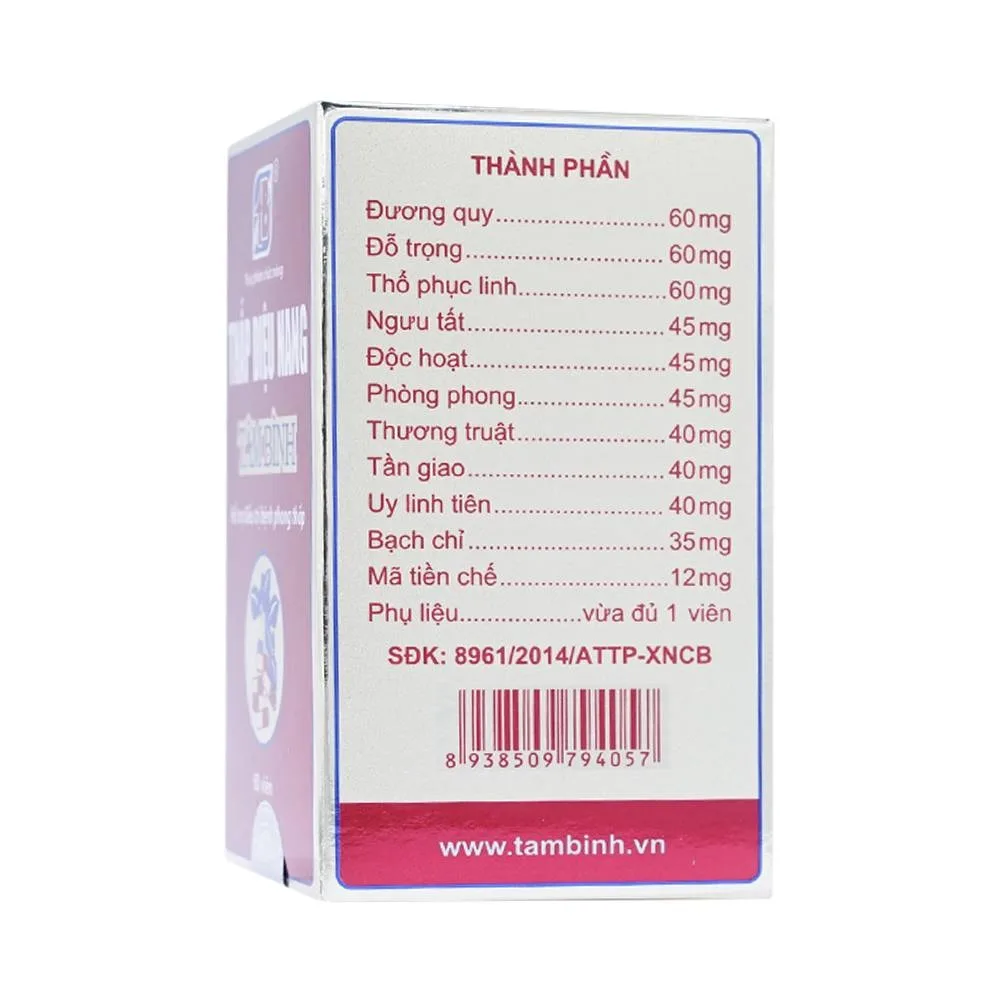 Hình ảnh Viên uống Thấp Diệu Nang Tâm Bình hỗ trợ điều trị bệnh phong thấp (60 viên)