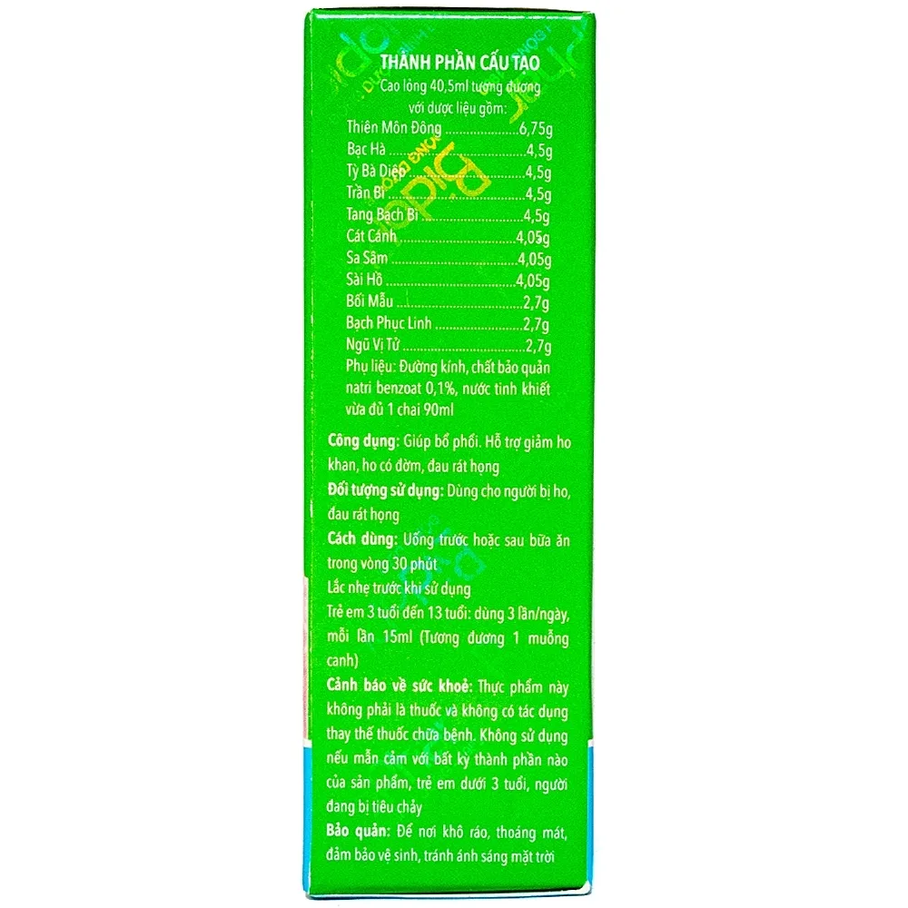 Hình ảnh Dung dịch Thiên Môn Bổ Phổi Bình Đông giúp giảm ho, bổ phổi (90ml)