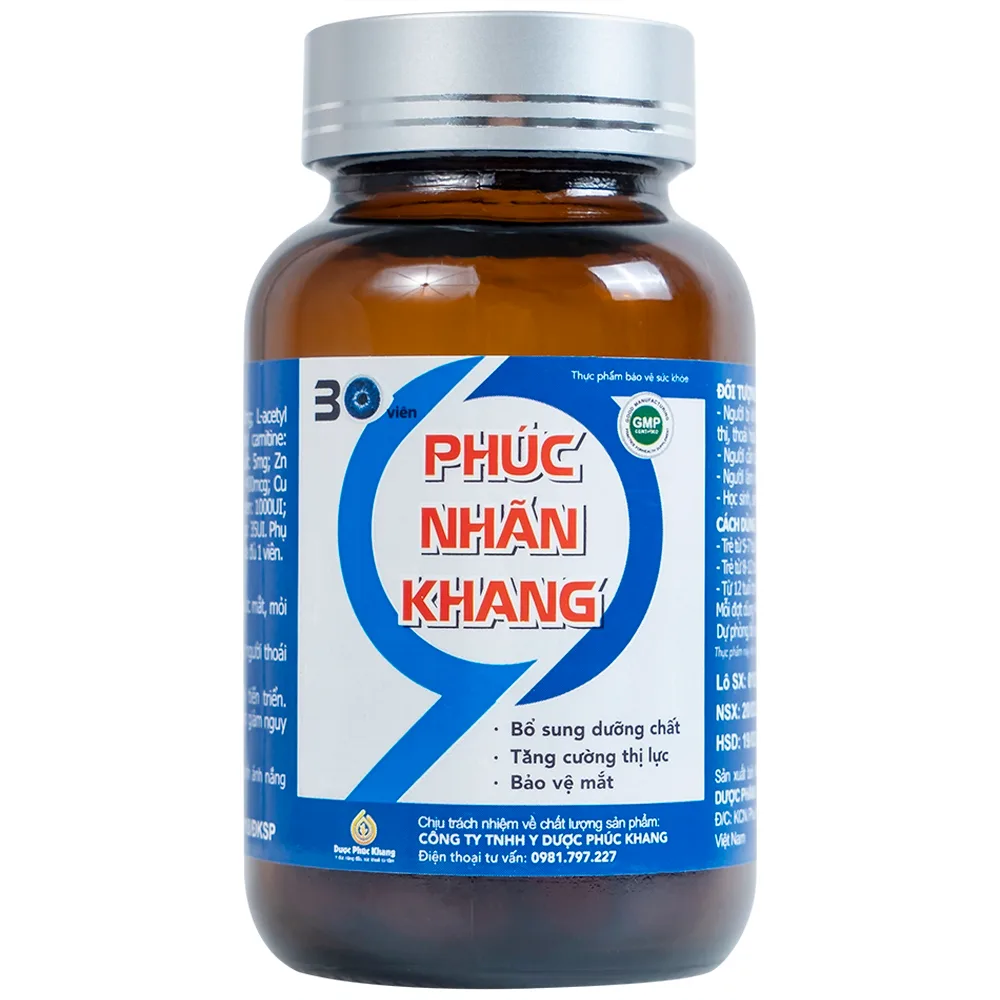 Hình ảnh Viên bổ mắt cao cấp Phúc Nhãn Khang hỗ trợ giúp tăng cường thị lực (1 lọ x 30 viên)