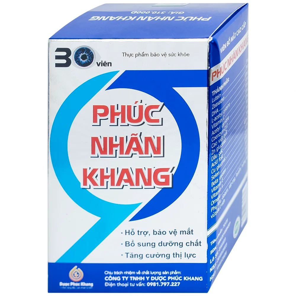 Hình ảnh Viên bổ mắt cao cấp Phúc Nhãn Khang hỗ trợ giúp tăng cường thị lực (1 lọ x 30 viên)