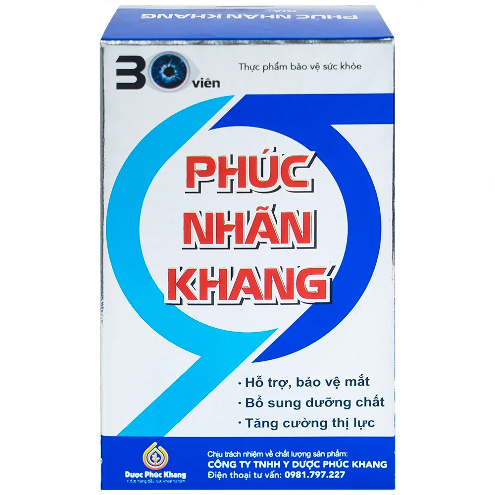 Hình ảnh Viên bổ mắt cao cấp Phúc Nhãn Khang hỗ trợ giúp tăng cường thị lực (1 lọ x 30 viên)