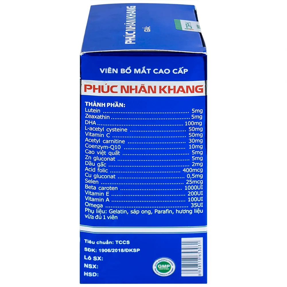 Hình ảnh Viên bổ mắt cao cấp Phúc Nhãn Khang hỗ trợ giúp tăng cường thị lực (1 lọ x 30 viên)