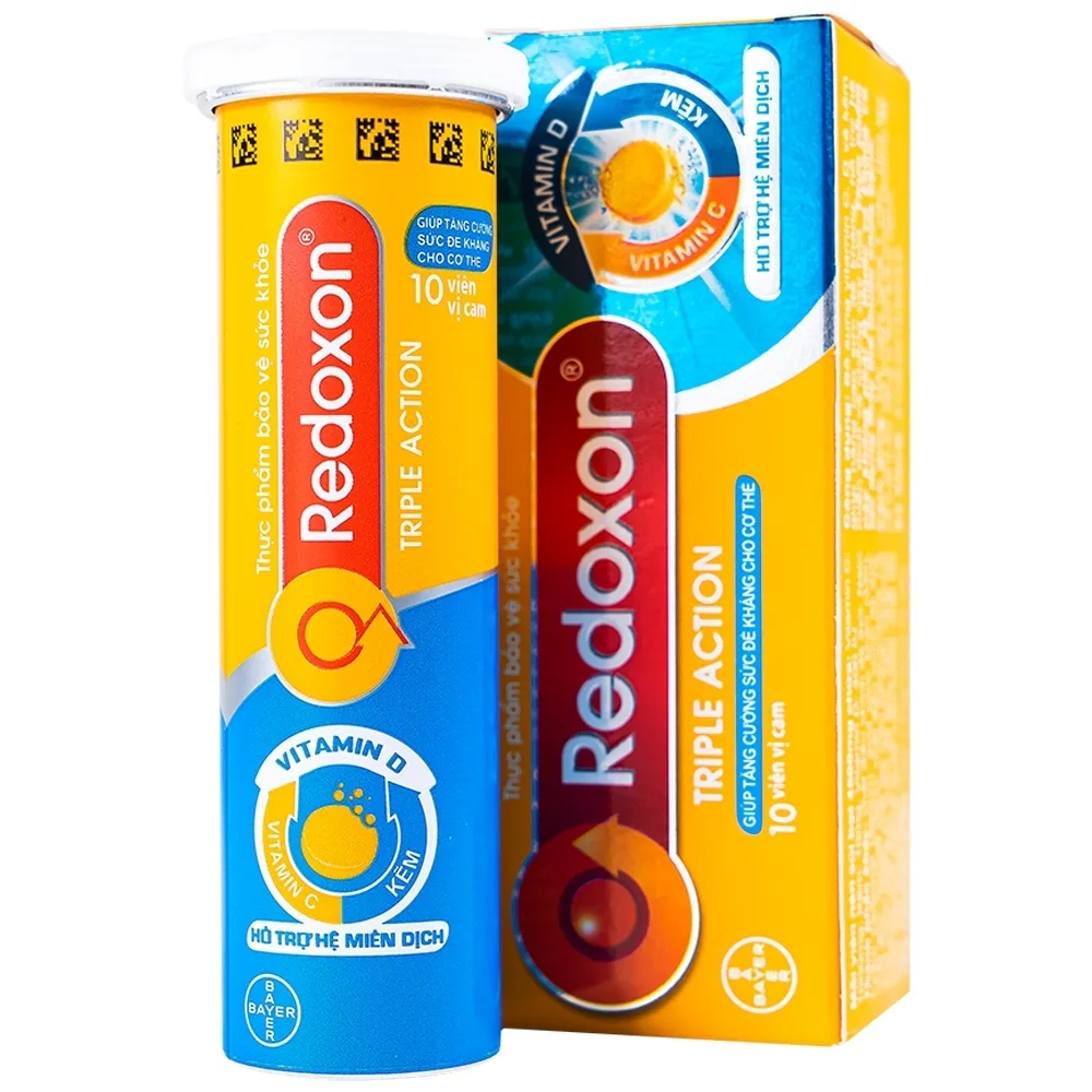 Hình ảnh Viên sủi Redoxon Triple Action Bayer bổ sung vitamin C, D và kẽm giúp nâng cao sức đề kháng (10 viên)