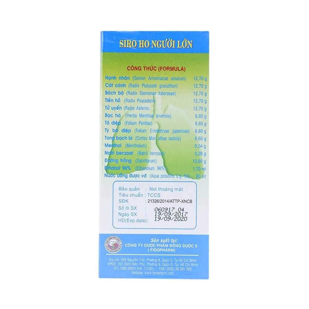 Hình ảnh Siro Ho Người Lớn FidoPharm giúp thanh phế, giảm ho (90ml)