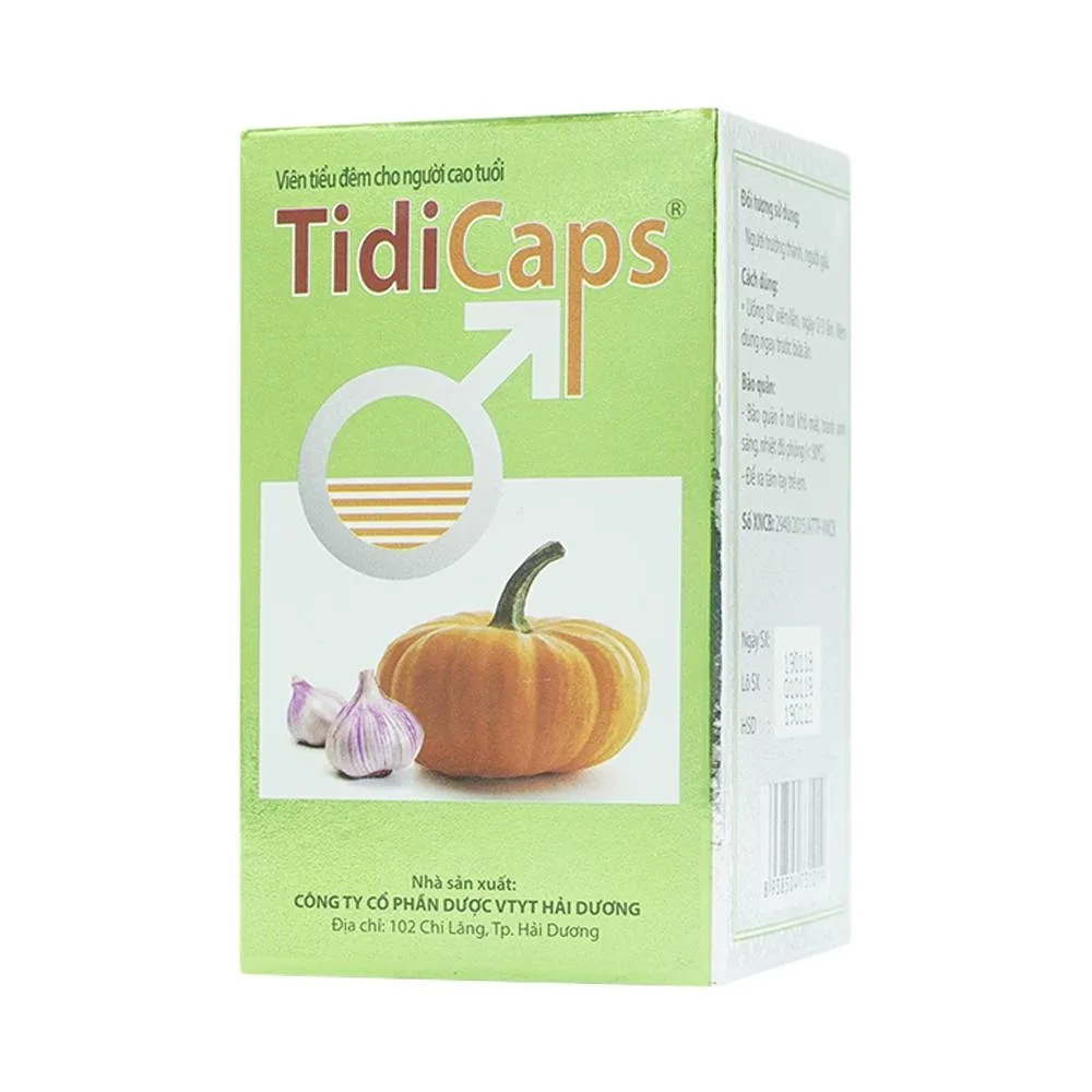 Hình ảnh Viên tiểu đêm cho người cao tuổi TidiCaps HDPHARMA phòng và làm giảm các chứng u xơ tiền liệt tuyến lành tính (100 viên)