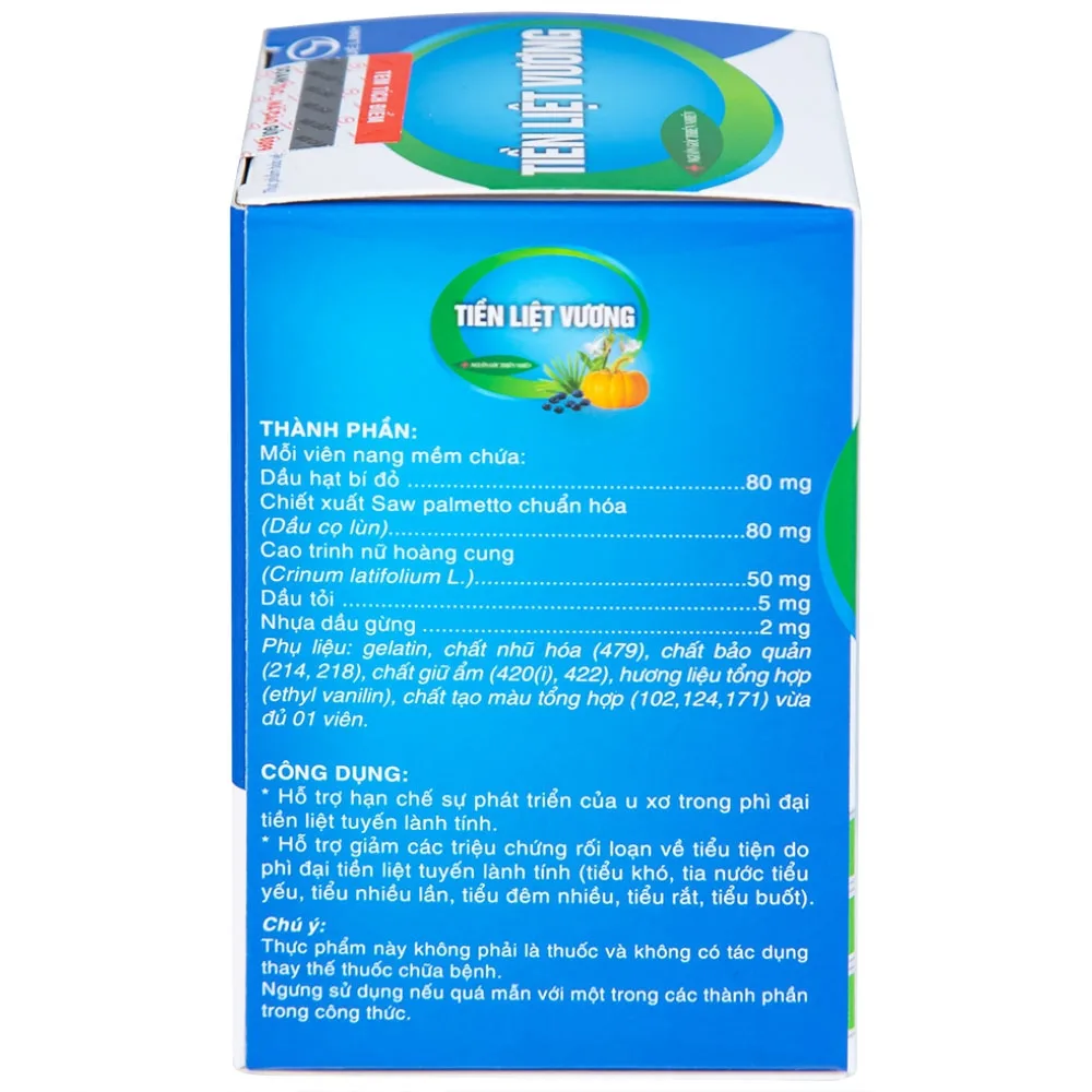 Hình ảnh Viên uống Tiền Liệt Vương Tuệ Linh giúp hạn chế phát triển phì đại tiền liệt tuyến (60 viên)