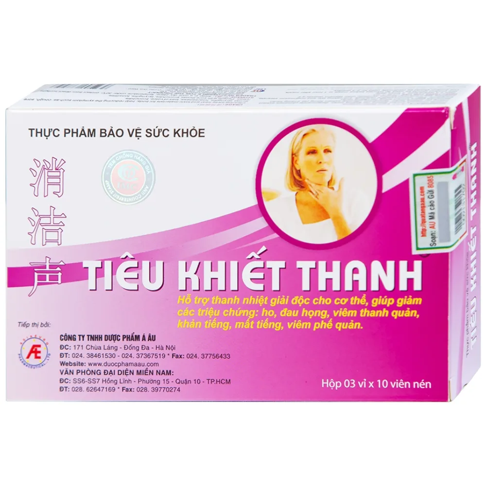 Hình ảnh Viên uống Tiêu Khiết Thanh Á Âu hỗ trợ thanh nhiệt giải độc cho cơ thể (3 vỉ x 10 viên)