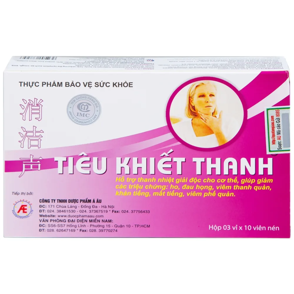 Hình ảnh Viên uống Tiêu Khiết Thanh Á Âu hỗ trợ thanh nhiệt giải độc cho cơ thể (3 vỉ x 10 viên)