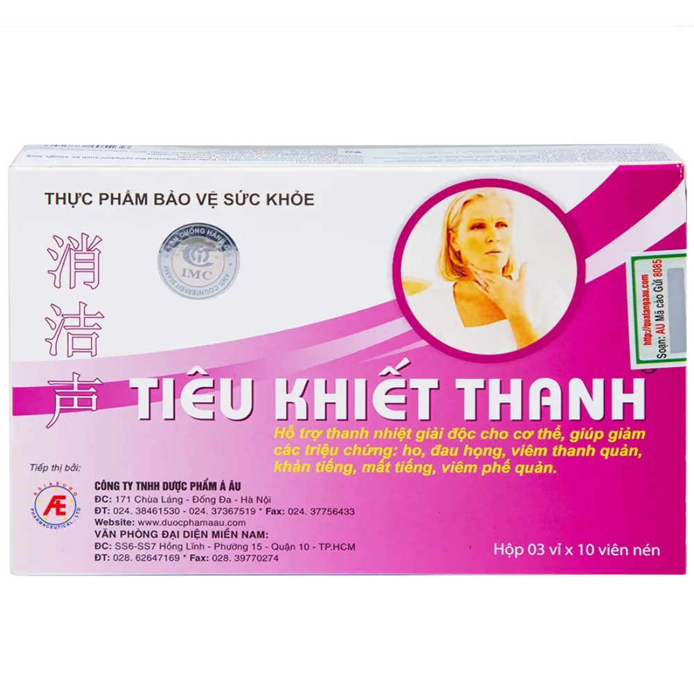 Hình ảnh Viên uống Tiêu Khiết Thanh Á Âu hỗ trợ thanh nhiệt giải độc cho cơ thể (3 vỉ x 10 viên)