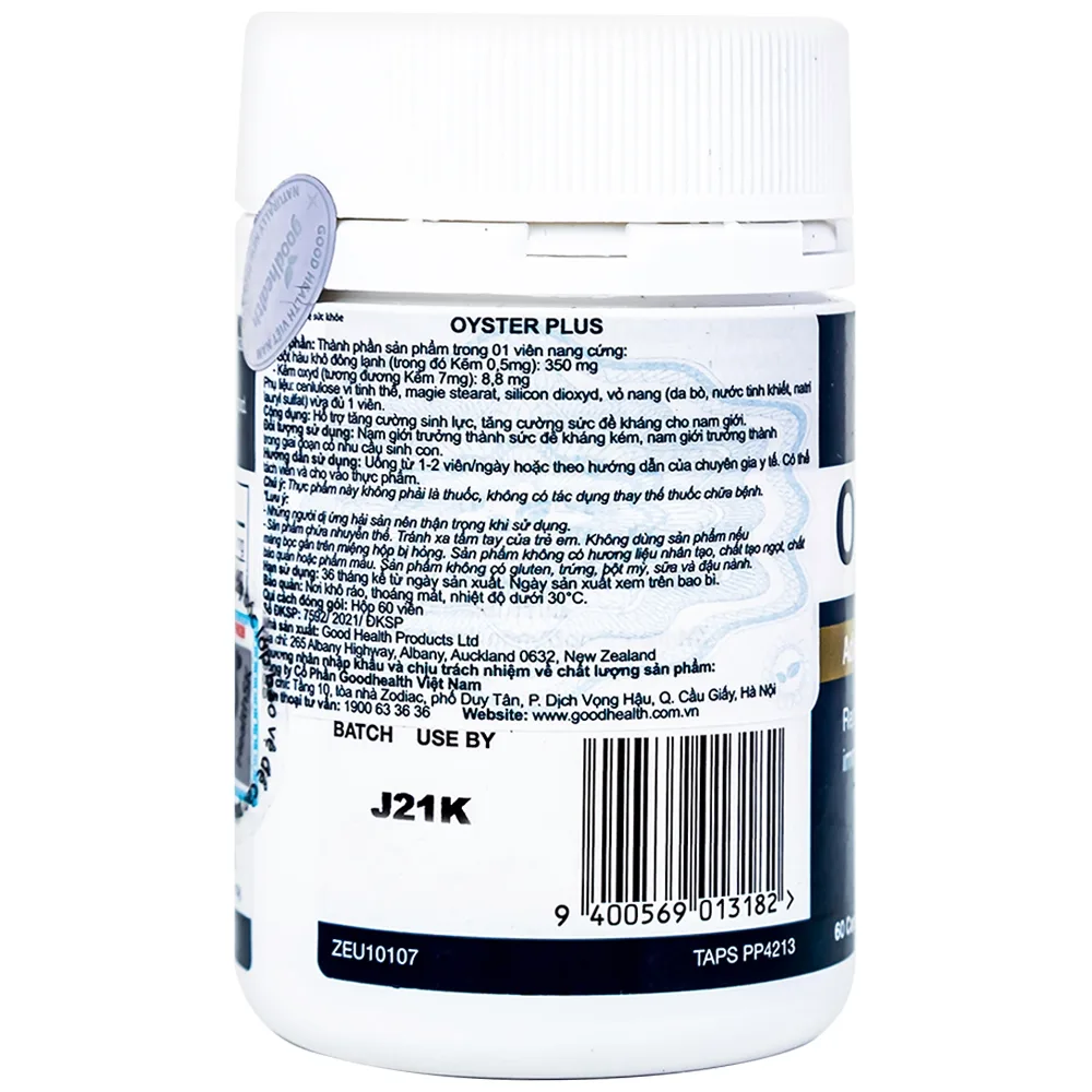 Hình ảnh Viên uống Oyster Plus Goodhealth hỗ trợ tăng cường sinh lực, tăng cường đề kháng cho nam giới (60 viên)