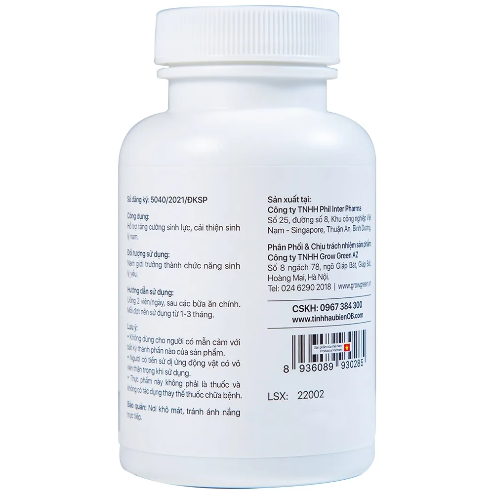 Hình ảnh Tinh chất hàu biển OB Phil Inter Pharma hỗ trợ tăng cường sinh lực, cải thiện sinh lý nam (30 viên)