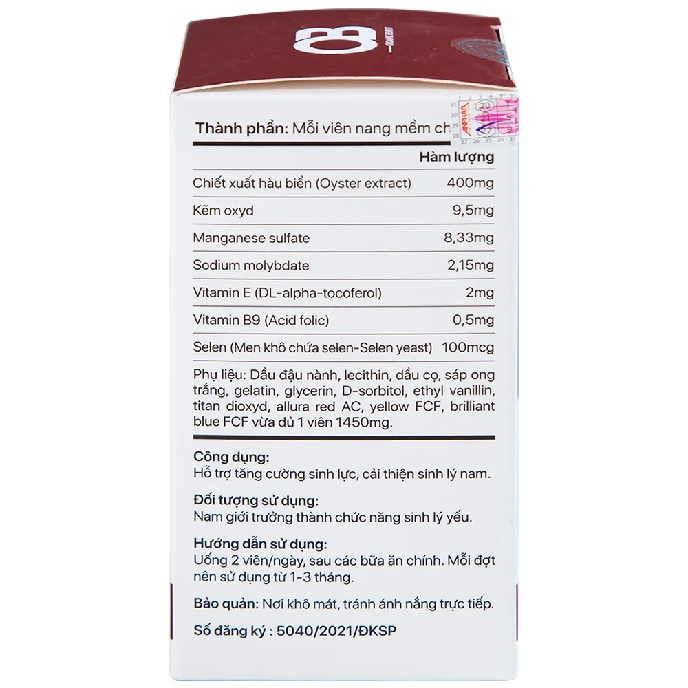 Hình ảnh Tinh chất hàu biển OB Phil Inter Pharma hỗ trợ tăng cường sinh lực, cải thiện sinh lý nam (30 viên)