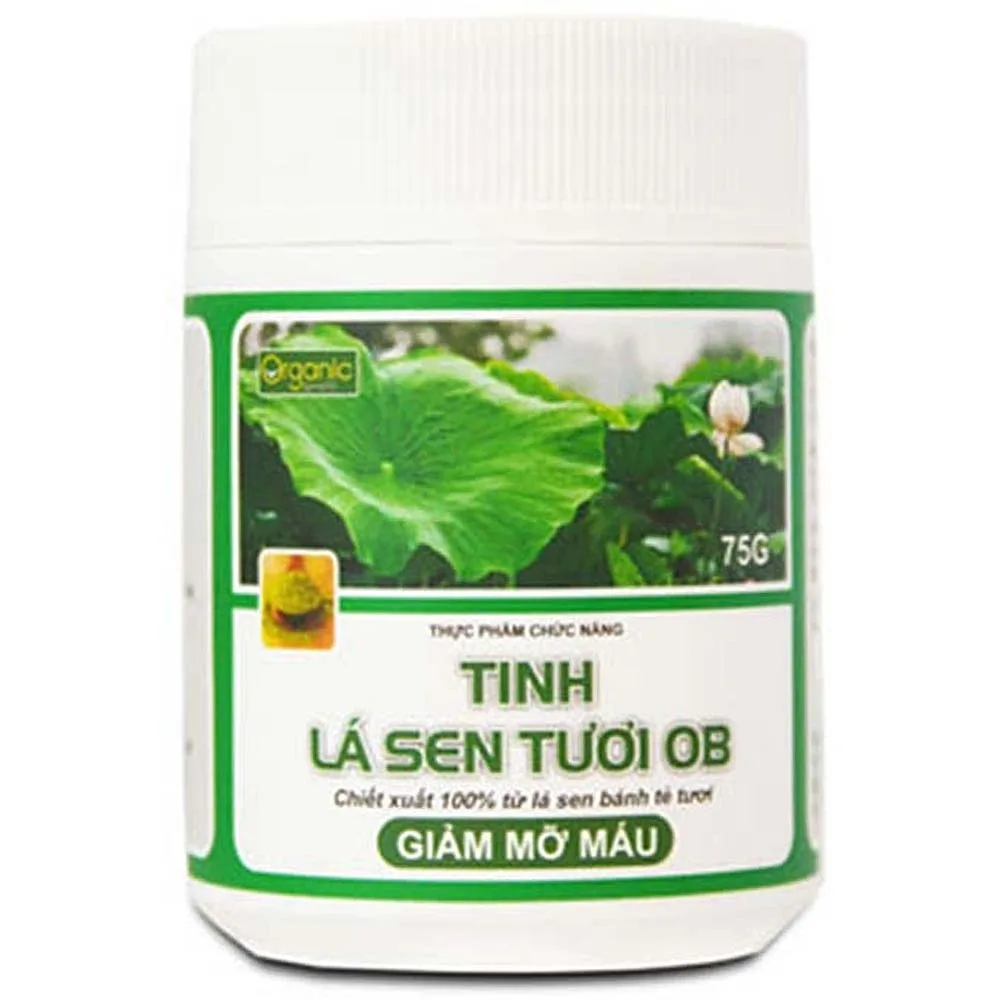 Hình ảnh Bột Tinh Lá Sen Tươi OB giúp giảm mỡ máu, giảm gan nhiễm mỡ (75g)
