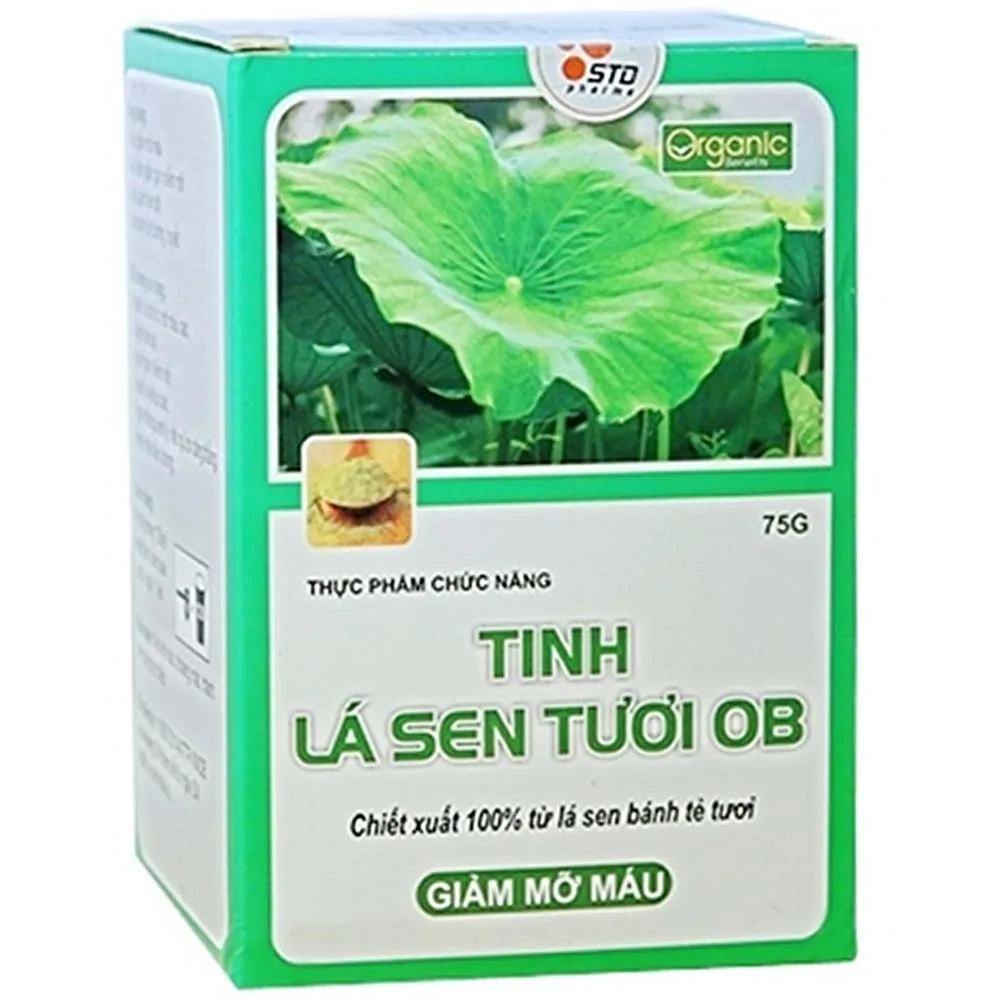 Hình ảnh Bột Tinh Lá Sen Tươi OB giúp giảm mỡ máu, giảm gan nhiễm mỡ (75g)