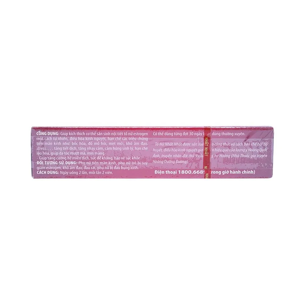 Hình ảnh Viên uống Tố Nữ Nhất Nhất giúp điều hòa kinh nguyệt, hạn chế các chứng tiền mãn kinh (1 vỉ x 10 viên)