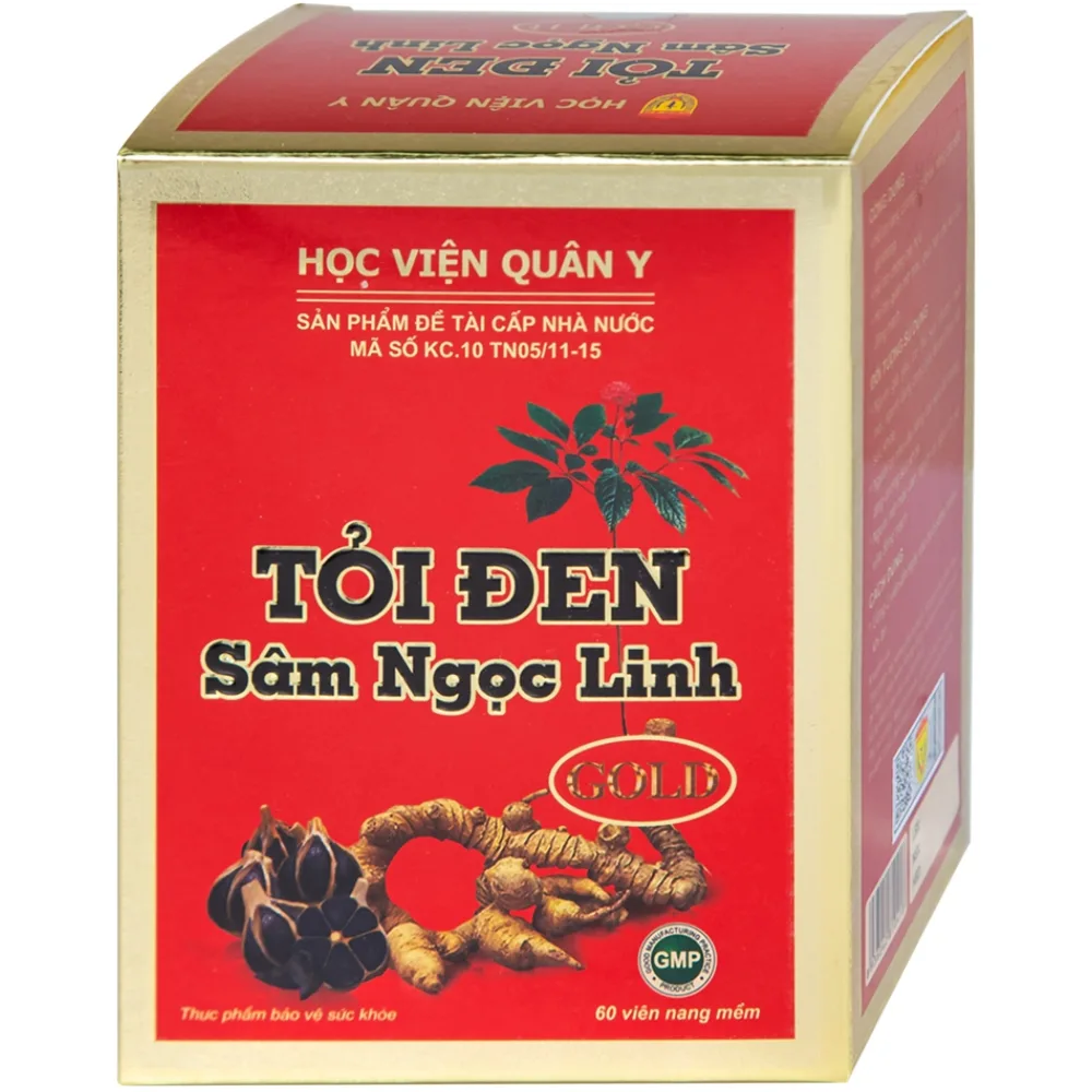 Hình ảnh Viên uống Tỏi đen Sâm Ngọc Linh Học Viện Quân Y hỗ trợ tăng cường sức khỏe, chống oxy hóa (60 viên)