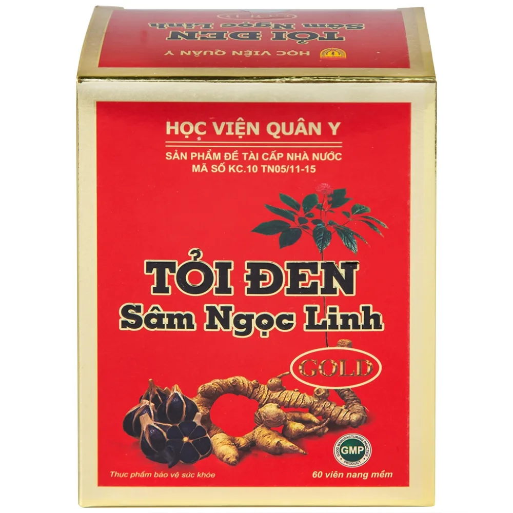 Hình ảnh Viên uống Tỏi đen Sâm Ngọc Linh Học Viện Quân Y hỗ trợ tăng cường sức khỏe, chống oxy hóa (60 viên)