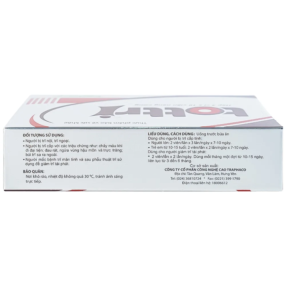 Hình ảnh Viên uống Tottri Traphaco hỗ trợ làm co các búi trĩ (3 vỉ x 10 viên)