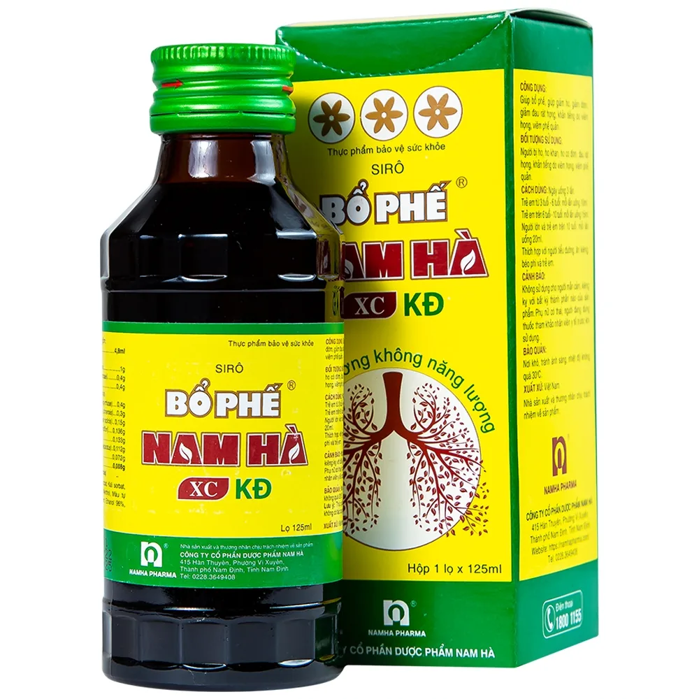 Hình ảnh Siro Bổ Phế Nam Hà XC KĐ giúp giảm ho, giảm đờm (125ml)