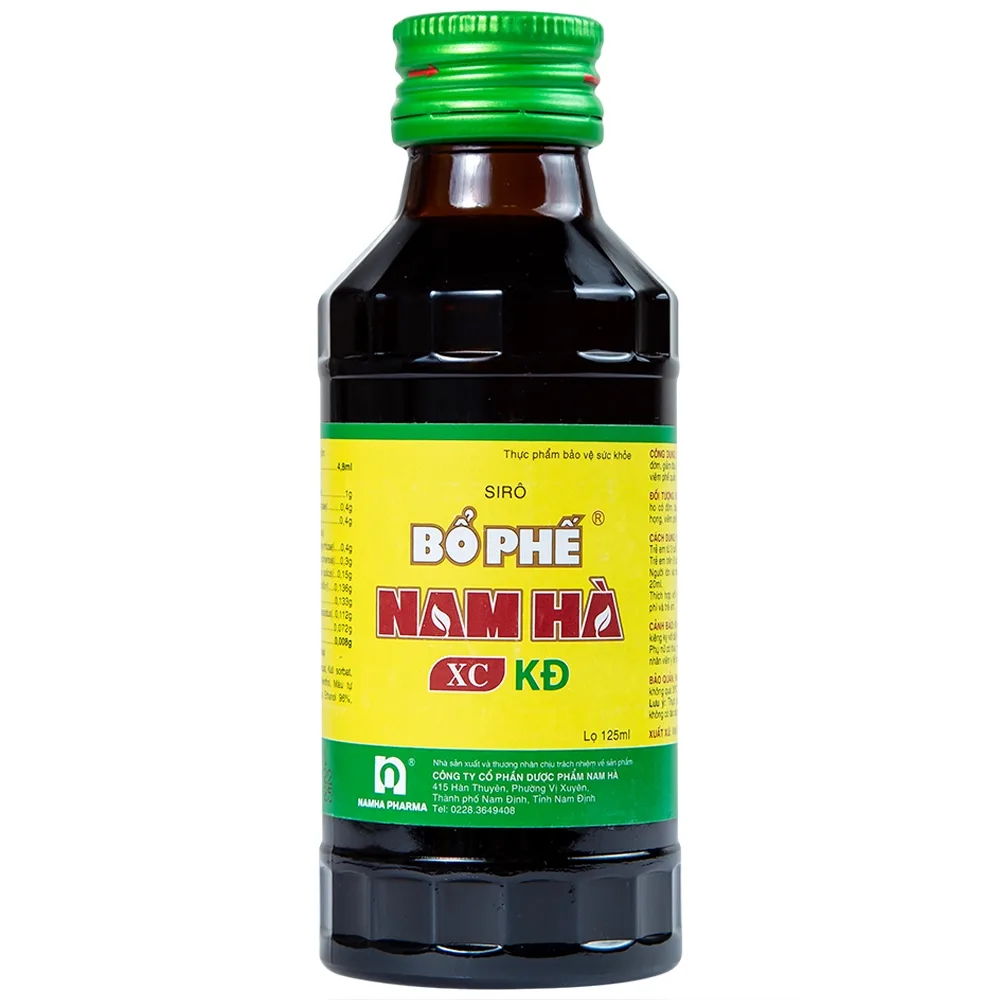 Hình ảnh Siro Bổ Phế Nam Hà XC KĐ giúp giảm ho, giảm đờm (125ml)